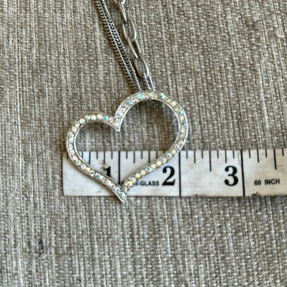 Silver rhinestone mixed chain statement necklace - Picture 8 of 9